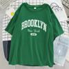 Женская футболка с буквенным принтом «Бруклин Нью-Йорк 1898», уличные дышащие топы, одежда больших размеров, удобная одежда с круглым вырезом и короткими рукавами