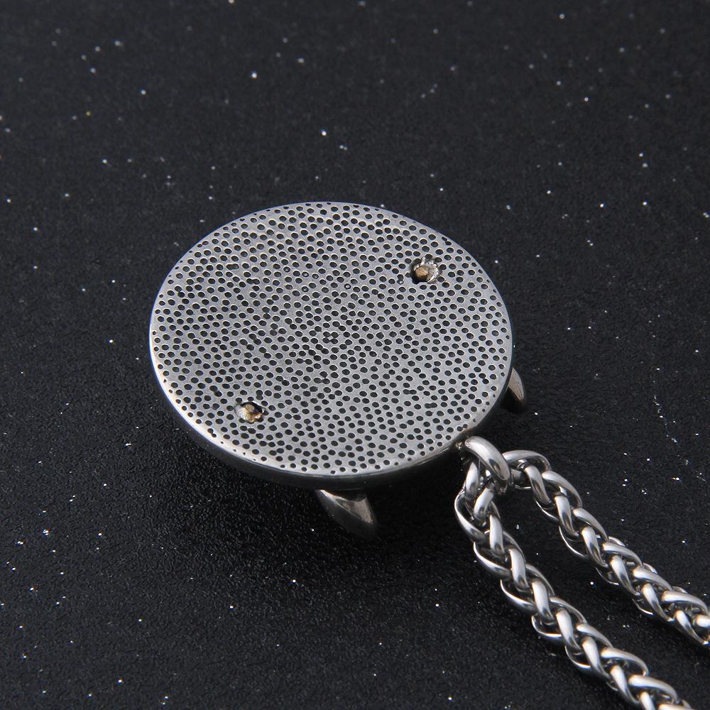 Hot Sale 316L Skull Fire Viking Hugin Munin Runes Fashion Jewelry Pendant Necklace Stainless Steel Wolf Symbol Men Accessories