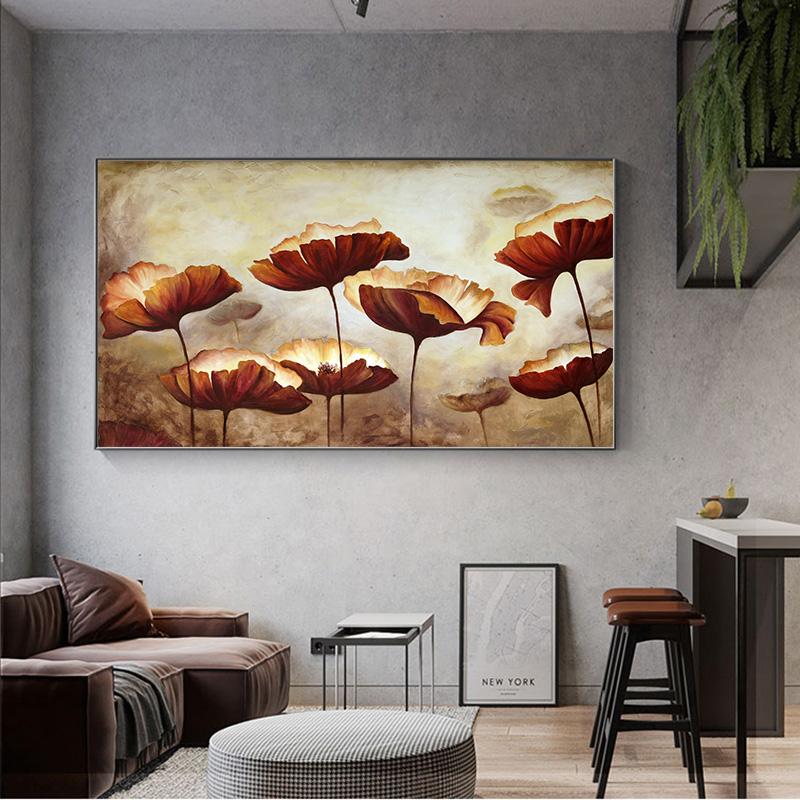 Canvas Art Painting Lotus Leaf Flower Idyllic Creative Decor Picture Modern Vintag Decoration For Living Room Oil Plant Pictures