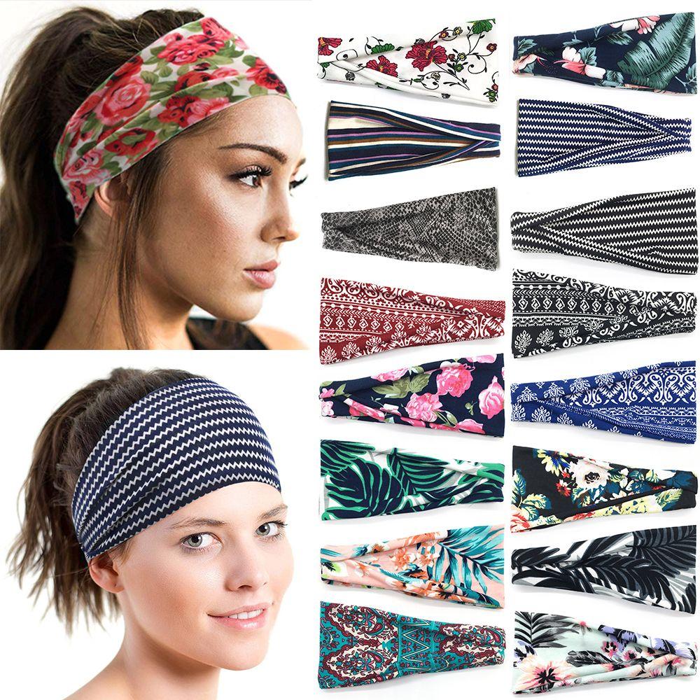Running Sweat Absorbing Yoga Hair Bands Sport Bandana Women Headbands Elastic Turban Head Wrap