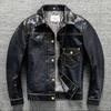 Top Layer Sheepskin Leather Leather Jacket for Men's Oily Wax Autumn and Winter Casual Jacket Genuine Leather Jacket