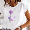 Tee Top Women Short Sleeve Dandelion Trend Lovely Style Cute Print Tshirt  Lady Female Clothing Summer Fashion Casual Graphic T-shirt