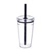 Transparent Tritan Straw Tumbler 16oz Colorful Coffee Cup with Lid Cute Leak-Proof Sippy Cup for Iced Coffee Tea Juice Milk