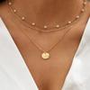 Fashion Vintage Crystal Pearl Pendant Necklace Statement Clavicle Pearl Chain Layered Collar Necklace Trend Pendant Jewelry 2022
