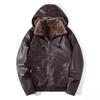 Winter Men 'S Pu Casual Leather Jacket Plus Velvet Thick Fashionable Hooded Jacket