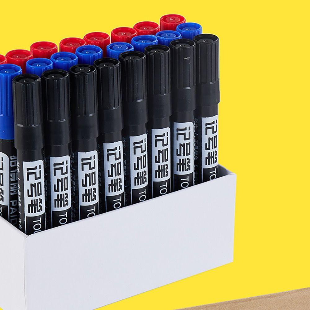 Red Blue Black Ink Waterproof Marker Pen 1.5mm Crude Nib Line Marking Pen Marker Pens  Student