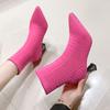 Sexy Pointed Toe Women Stretch Sock Boots High Heels Knitting Ankle Shoes 2024 Fashion New Chelsea Boots Winter Pumps Lady Shoes