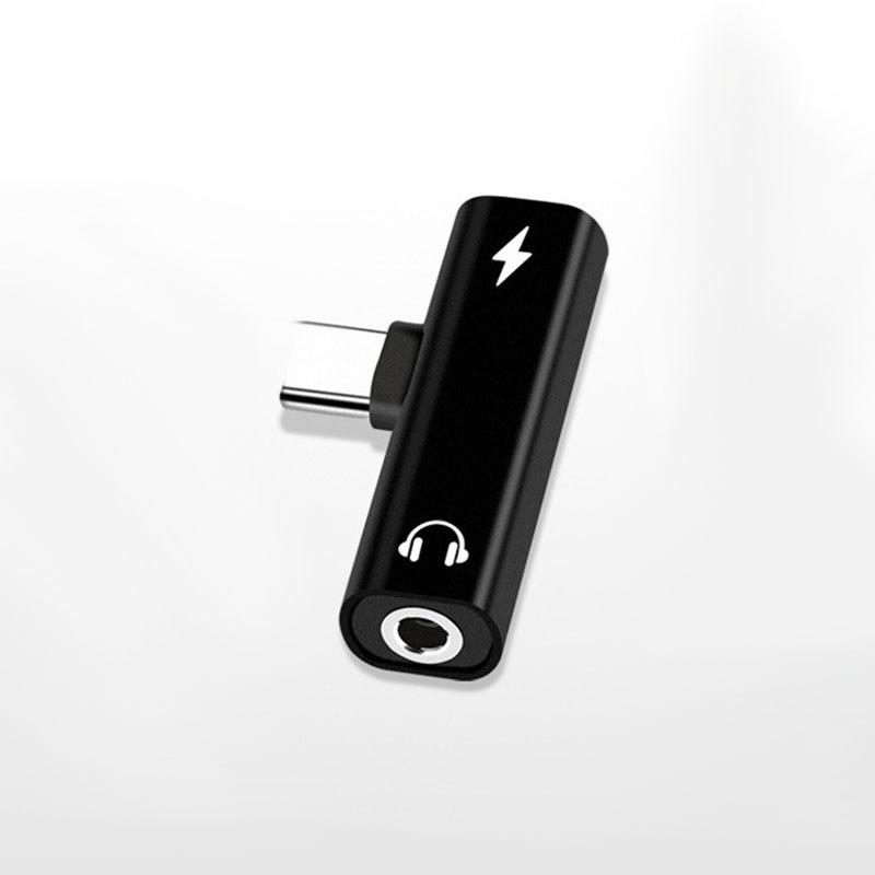 Type-c 2-in-1 Adapter 3.5mm Headphone Audio Adapter T-shaped Charging Listening