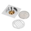 Shower Floor Drain Stainless Steel Copper Electroplated Round Lid Large Discharge Draining Part for