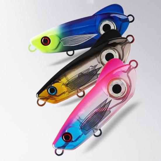 6.5CM/18G/24G Fishing Lure Light with Treble Hook Long Casting Sinking Artificial Bait with 3 Colors LED Light Saltwater Freshwater Bass Walleye