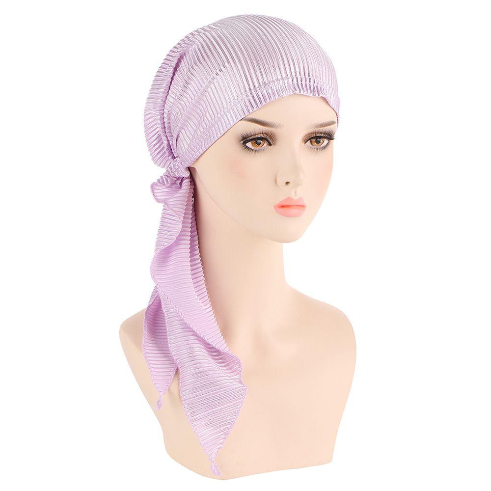 Cover Women Headscarf Headwear Headwrap Cancer Chemo Cap Pre-Tied Bonnet Beanie Cap Muslim Hijab