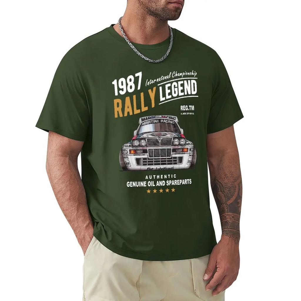 Rally Motif With 1987 Lancia Delta Integrale Hf Car Men 2019 Summer Brand Cotton Hip Hop Fitness Clothing Men T Shirt