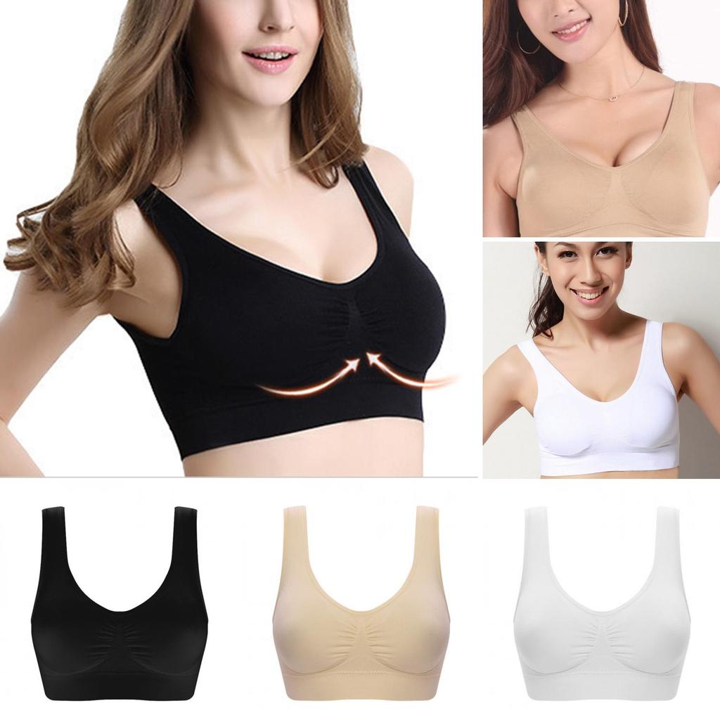 Women Sexy Single Layer Seamless Soft Breathable Bra Wireless Sports Yoga Shapewear Top Female