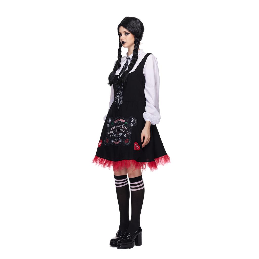 Женский костюм для спиритической доски для взрослых, жуткая доска для спиритических сеансов, школьное платье с рубашкой, галстуком и чулками