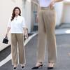 Large-sized Thin Straight-leg Pants for Women In Spring and Summer, High-waisted Slimming Silky and Drape Casual Pants