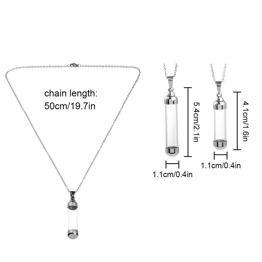 Openable Screw Cap Steel Chain Wishing Bottle Pendant Lucky Charm Glass Vial Necklace Perfume Jars