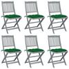 Day and Night - Day and Night Folding Garden Chairs 6 Units Cushions Solid Acacia Wood