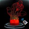 Lampe De Chevet 3D LED Spider Man, Veilleuse Changement De Couleurs, Lampe Tactile Bureau Et Chambre Enfant, Noël