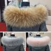 Ladies' Black and White Faux Fox & Raccoon Fur Collar for Down Jacket Hat - Single Purchase