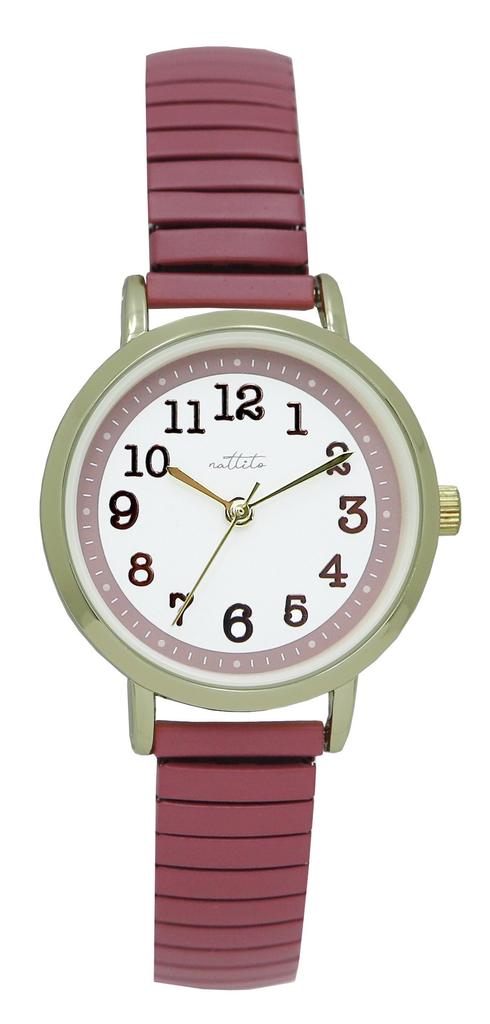 [Fieldwork] Women's Watch Analog Bellows Belt Stainless Steel Nickel Free Red NF Alright YM074P-4
