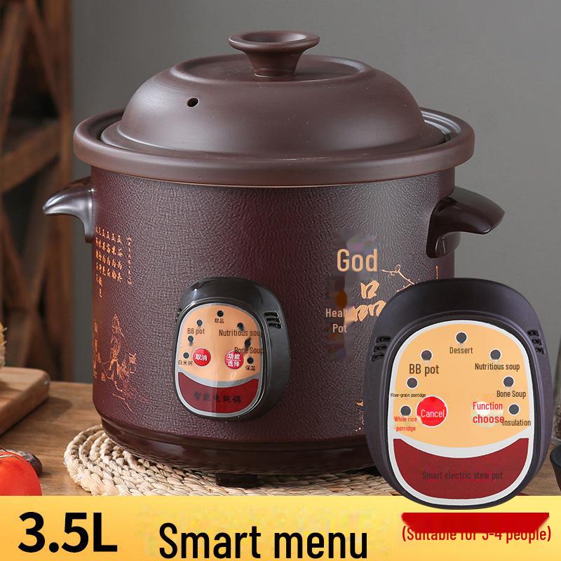 "Multifunctional Electric Stew Pot: 2.5-6L Ceramic Casserole for Porridge & Soup"
