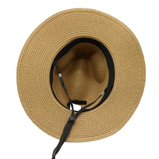 Beach Sun Straw Hat for Women Wide Brim Sun Protection Woven Hat Summer Foldable Packable Roll Up Cap for Travel