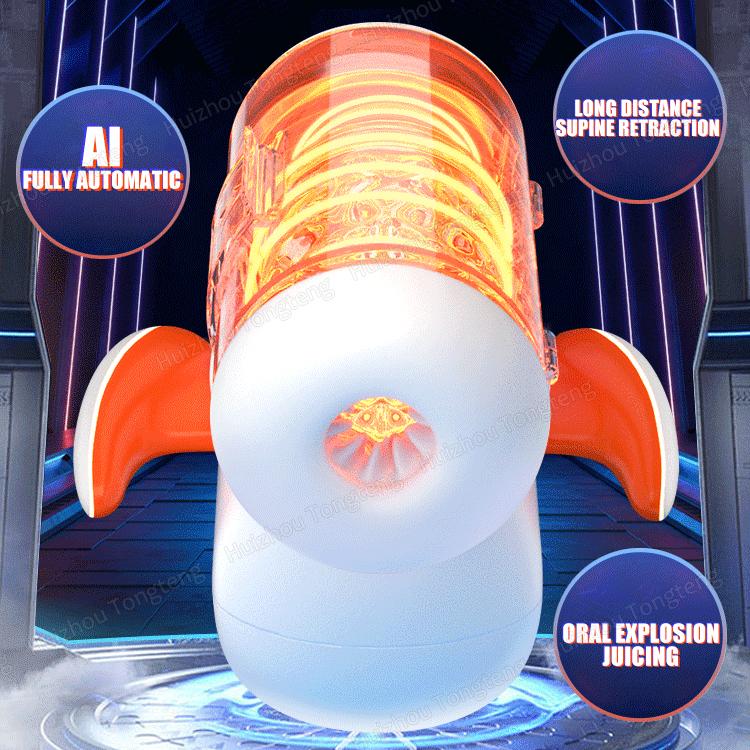 Telescopic Rotating Masturbation Cup Male Penis Masturbation Blowjob Adult Sex Toys Heated Piston Automatic Vibrator 18+