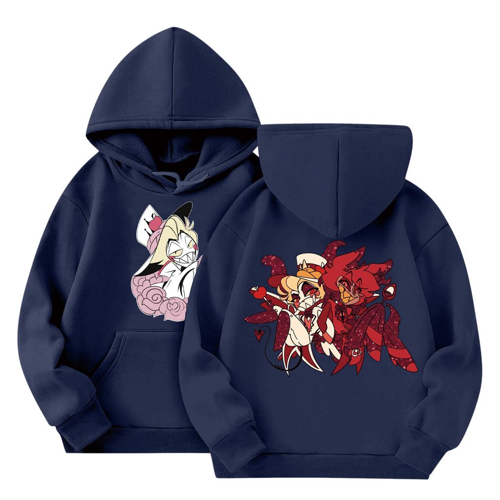 Child Fashion Lightweight Long Sleeve Pullover With Pockets Print Hoodie