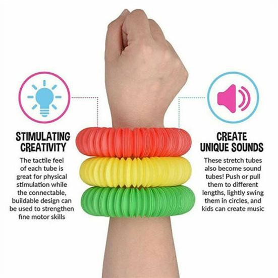 6Pcs Flexible Tube Toys Sensory Tactile Stimulation Inspiring Stress-relieving Pipe Toys for Kids