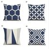 45x45CM Polyester Navy Blue Geometric Pattern  Cushion Cover Home Decor Pillowcas for Sofa Living Room