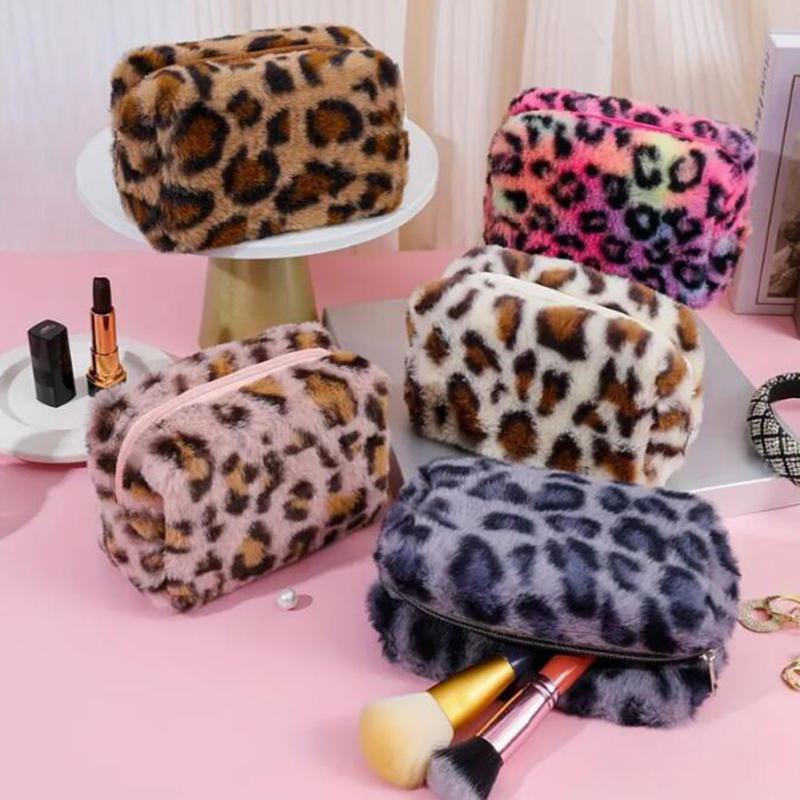 Leopard Print Makeup Bags for Women Soft Travel Cosmetic Bag Organizer Case Lady Girls Make Up Case Necessaries Handbags Case