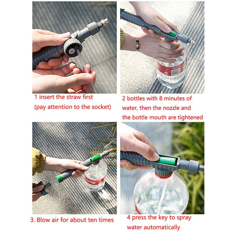 Garden Manual High Pressure Drink Bottle Nozzle Watering Tool Air Pump Sprayer Spray Head