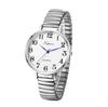 Large Elastic Free Quartz Fashion Gift for Lover Women's Watch, Numbers, Analog, Belt, Size, Simple, Stylish, Watch, Silver, Women's Accessory,