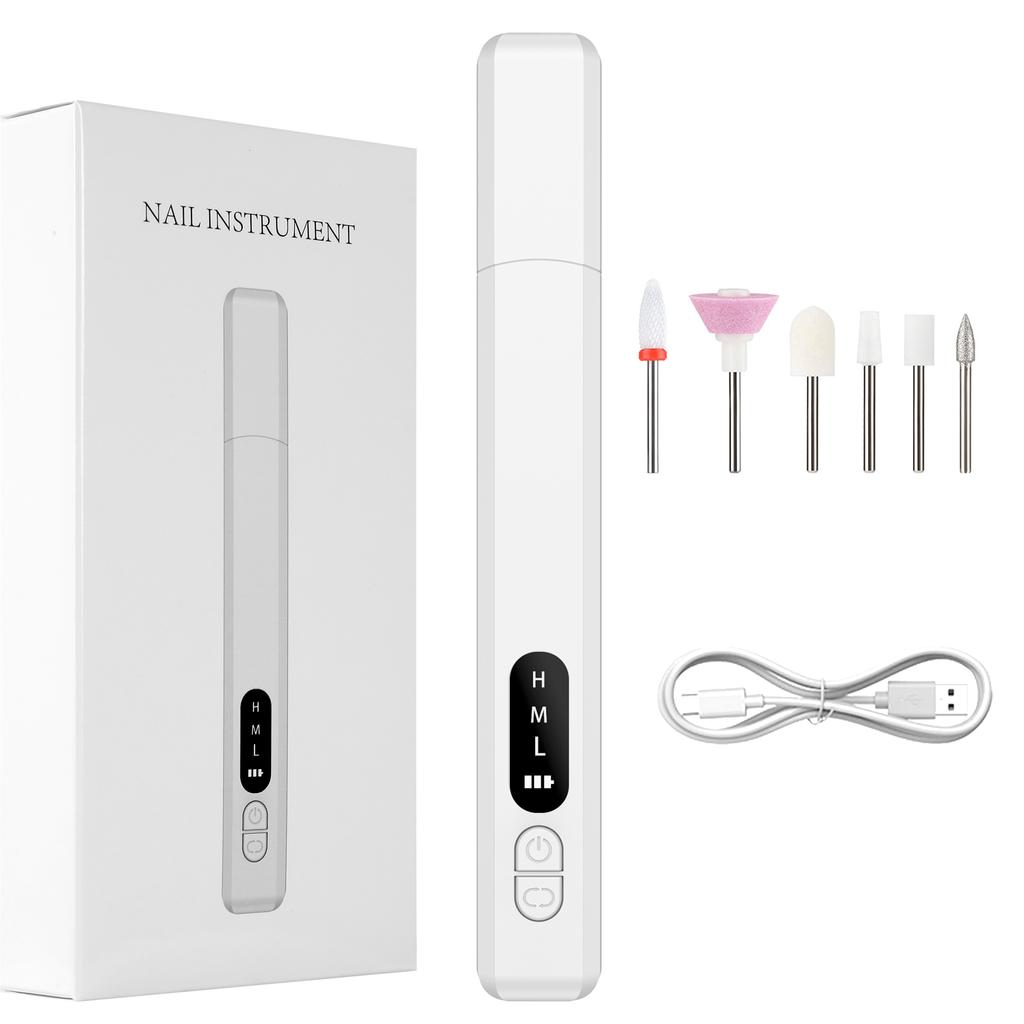 Portable Nail Drill 25000 RPM Cordless Electric Manicure Machine With 6 Bits Rechargeable Nail File Drill For Home Salon Use