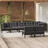 Day and Night - Day and Night Garden Furniture 8 Pieces and Cushions Black Solid Pine Wood