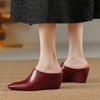 Fashion New Footwear Wedges Slides Slippers Shoes for Women 2025 Fashion Square Toe Ladies High Heels Pumps Slippers Shoes Female Mules