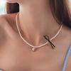 Charmy Lovely Ribbon Pearl-necklace