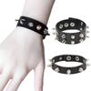 Pu Leather Studded Bracelet Punk Cuff Bangle Spike Black Wristband