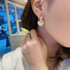 Korean Minimalist Design Sense Pearl Heart Earrings Temperament Earrings Fashionable Simple Personality Heart-shaped Earrings
