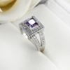 Fashion Light Luxury Purple Zircon Ring For Women New Model Zircon Wedding Jewelry Engagement