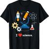 I Love Science T-Shirt (Black, Unisex-Kids, Short Sleeve, T-Shirt, Small)