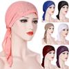 Women India Muslim Stretch Turban Hat Cotton Hair Loss Head Scarf Wrap