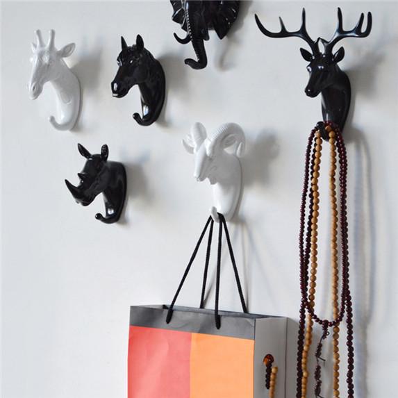 Hanger Keys Creative Hanging Hook Holder Wall Home Strong Seamless Paste Hook Decorative Hook Creative Animal Hooks