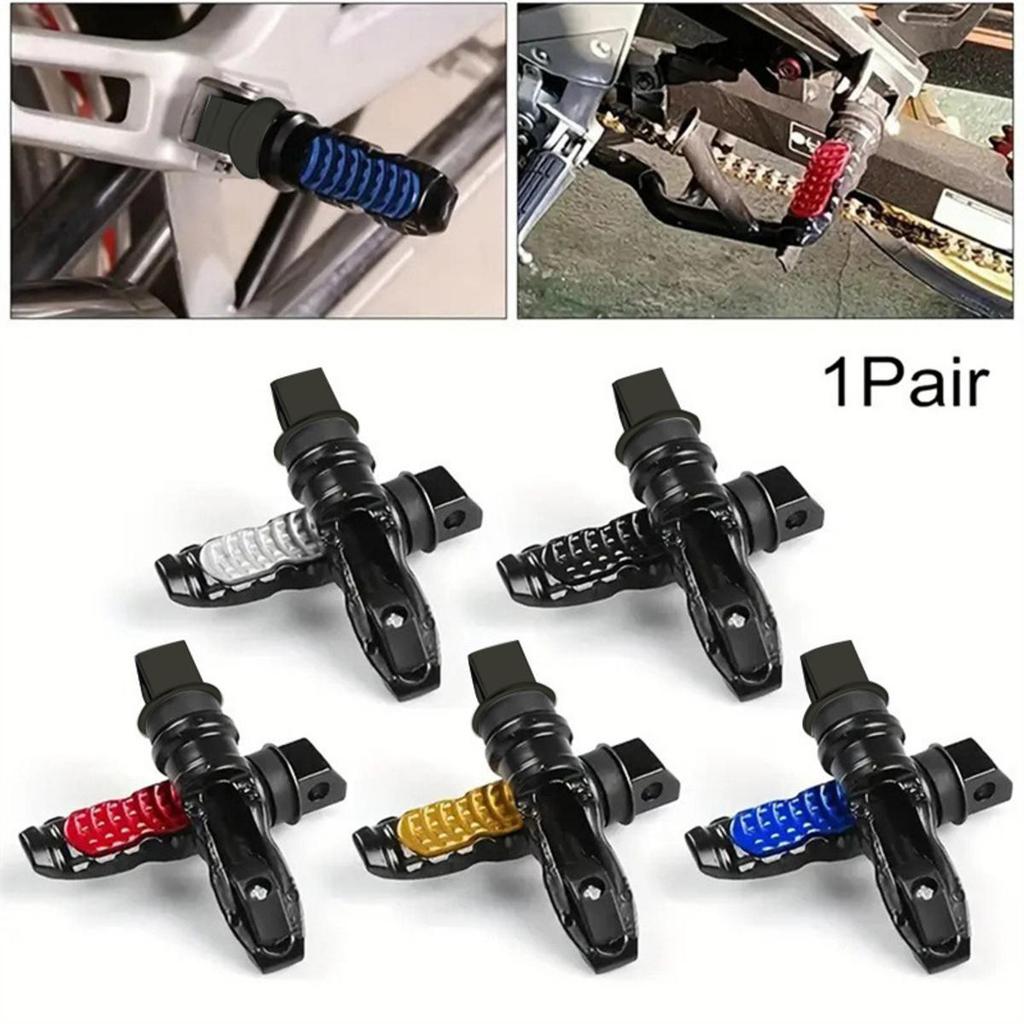 Aluminum Motorcycle Rear Passenger Foot Pegs Pedals Footrest Scooter Foot-Peg Motorbike Pedal Modification 2pcs /set