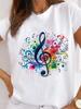 (Asian Size) Women Lovely Trend Style Casual T Shirt Tee Top Fashion Printed Lady Female Graphic Short Sleeve T-shirts Clothing