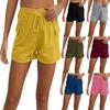 Женские модные эластичные пояса с карманами, однотонные повседневные спортивные шорты, брюки
