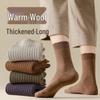 Men's Winter Wool Terry Mid-Calf Socks - Thickened Cashmere, Warm Cotton, Autumn/Winter Style.