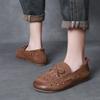 Johnature Genuine Leather Hollow-out Women's Slip-on Shoes Comfortable Casual Flat Breathable Sandals