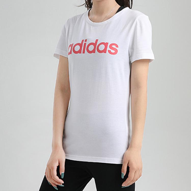 Adidas Neo Casual Round Neck Straight T-Shirt Women Tops White GJ7918