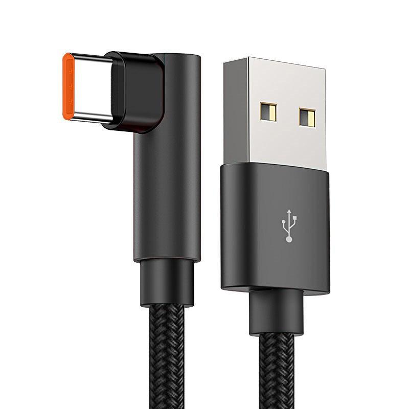 66W Type-C Data Cable for Huawei Mate40, Vivo, Xiaomi - Elbow Design, Super Fast Charging